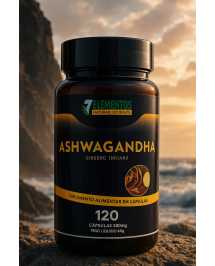 Ashwagandha 7 Elementos 120 Cápsulas 500mg – Ginseng Indiano Suplemento Alimentar Natural