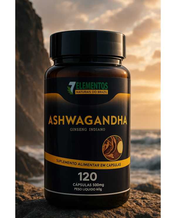 Ashwagandha 7 Elementos 120 Cápsulas 500mg – Ginseng Indiano Suplemento Alimentar Natural Ashwagandha 7 Elementos 120 Cápsulas 500mg – Ginseng Indiano Suplemento Alimentar Natural