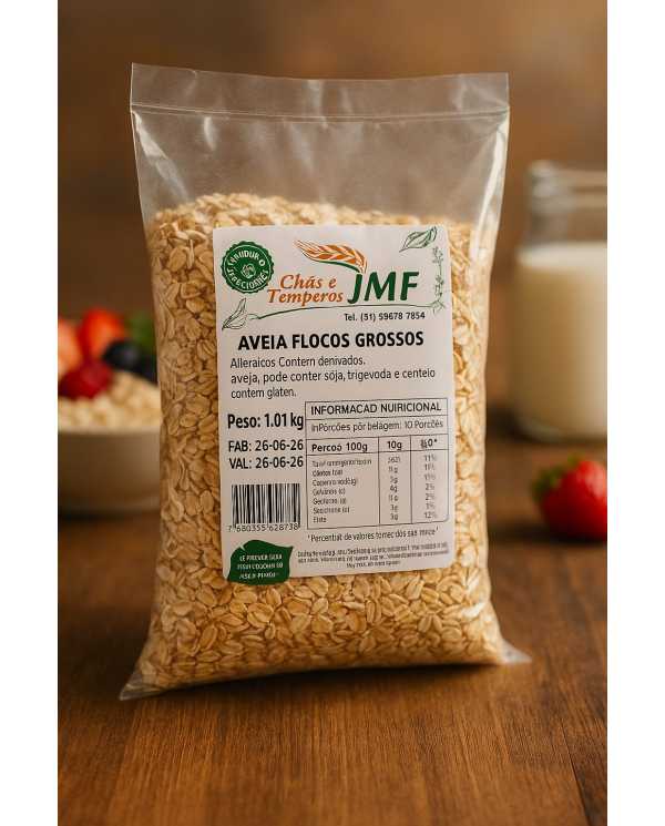 Aveia em Flocos Grossos JMF 1,01kg – Fonte de Fibras e Energia