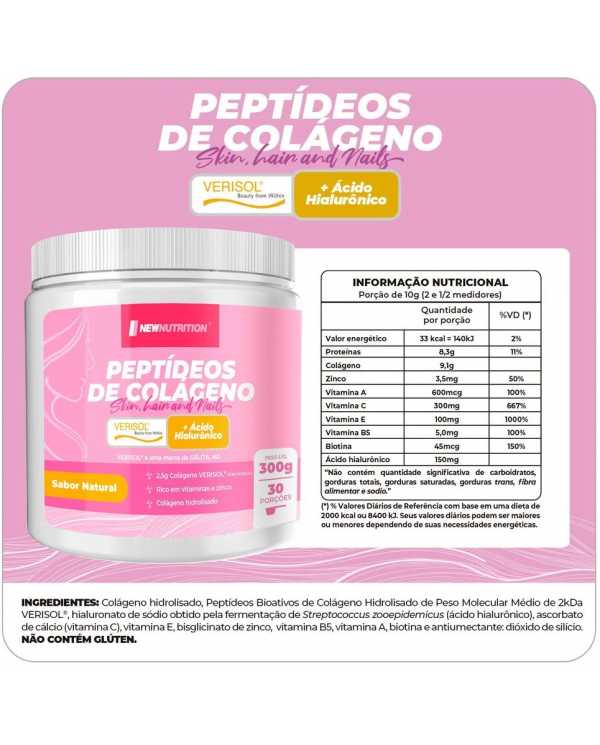 Colágeno Verisol com Ácido Hialurônico 300g New Nutrition