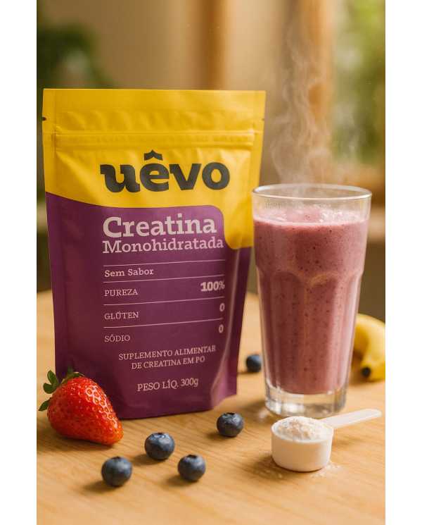 Creatina Monohidratada UÊVO 300g – Pura, Sem Sabor, Alta Performance!