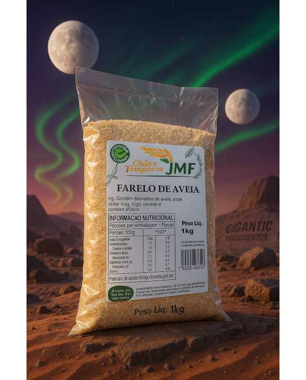 Farelo de Aveia JMF 1kg - Produto Natural e Integral
