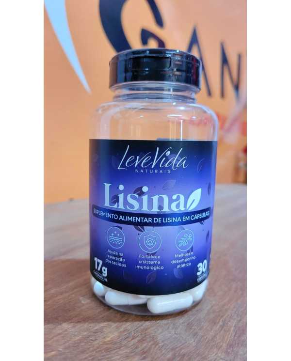 Lisina 500mg LeveVida – Suplemento Alimentar 30 Cápsulas Sem Glúten e Lactose