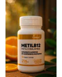 Metil B12 Tiaraju 9,94µg Metilcobalamina 60 Comprimidos Mastigáveis Sabor Laranja Suplemento Alimentar