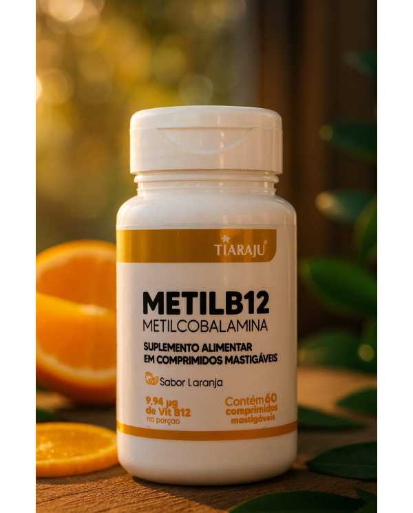 Metil B12 Tiaraju 9,94µg Metilcobalamina 60 Comprimidos Mastigáveis Sabor Laranja Suplemento Alimentar Metil B12 Tiaraju 9,94µg Metilcobalamina 60 Comprimidos Mastigáveis Sabor Laranja Suplemento Alimentar