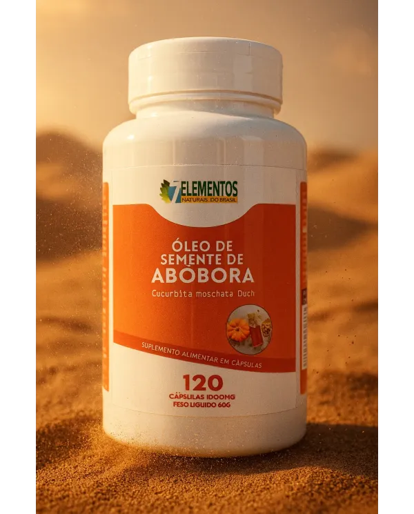 Óleo de Semente de Abóbora 120 Cápsulas – 7 Elementos Naturais – Suplemento com Vitamina E Óleo de Semente de Abóbora 120 Cápsulas – 7 Elementos Naturais – Suplemento com Vitamina E