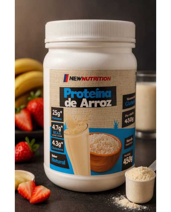 Proteína do Arroz 450g Natural (Rice Protein) - NewNutrition Proteína do Arroz 450g Natural (Rice Protein) - NewNutrition