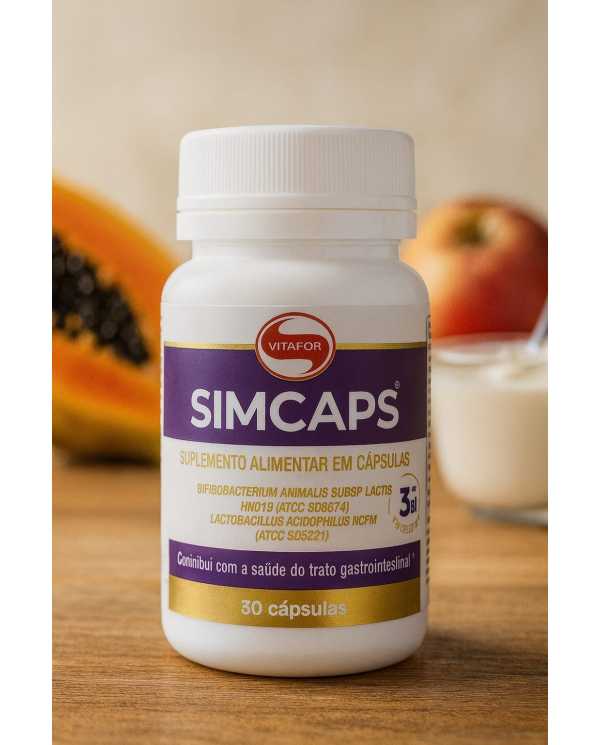 Simcaps Vitafor 30 Cápsulas – Suplemento com 3 Bilhões de Probióticos para Saúde Intestinal e Digestiva