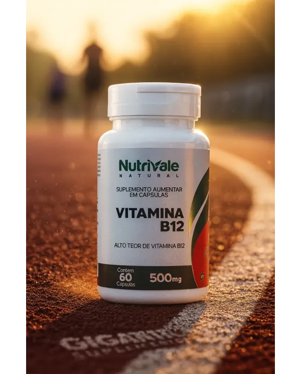 Vitamina B12 500mg 60 Cápsulas Nutrivale Natural – Suplemento Alimentar