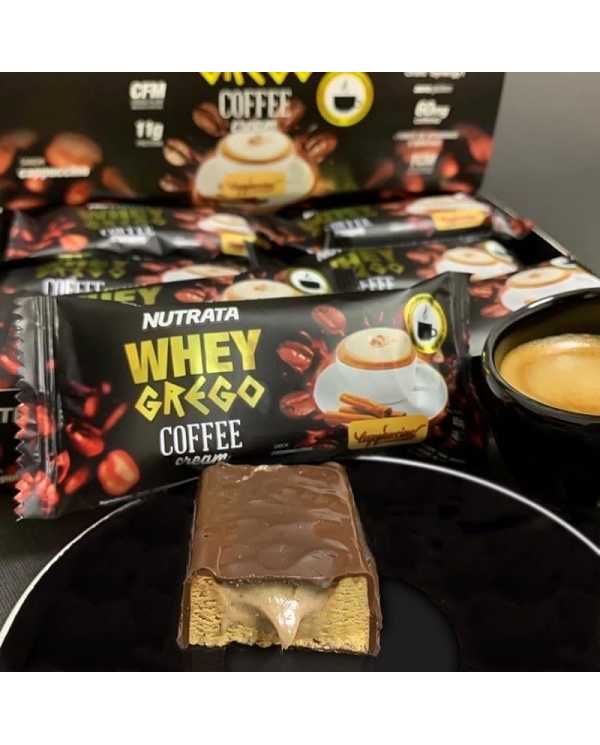 Whey Grego Bar Coffee Cream caixa 12 unidades 40g