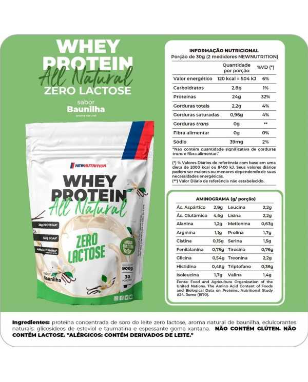 Whey Protein All natural Zero Lactose 900g